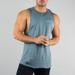 Alphalete Cutoff Tee Steel Blue (M)